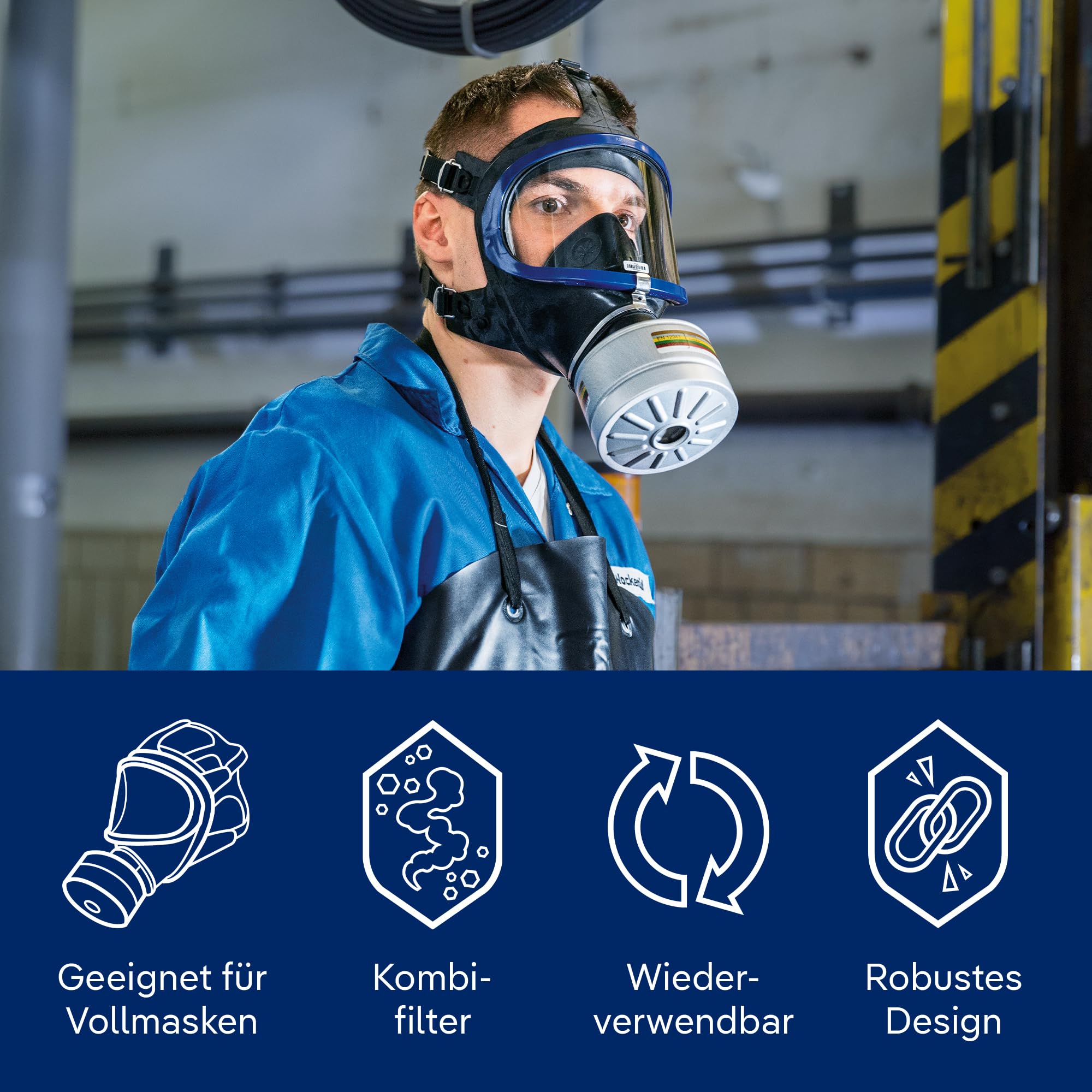 Dräger X-plore RD40 Filter 1140 A2 B2 E2 K2 Hg NO P3 R D/CO 20-1 Stück | Kombifilter für Vollmasken gegen Gase - Dämpfe - Feinstaub - Partikel