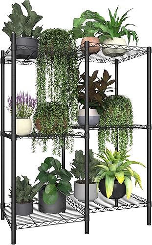 Xiofio Soporte para plantas de 6 niveles para interiores y exteriores, soporte de múltiples macetas de metal, soporte ajustable para plantas