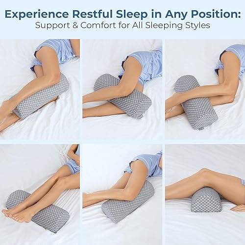 Miniatura 3 de 5 STARS UNITED Almohada de rodilla para personas que duermen de lado y almohada de espuma viscoelástica para piernas y dolor de espalda, paquete