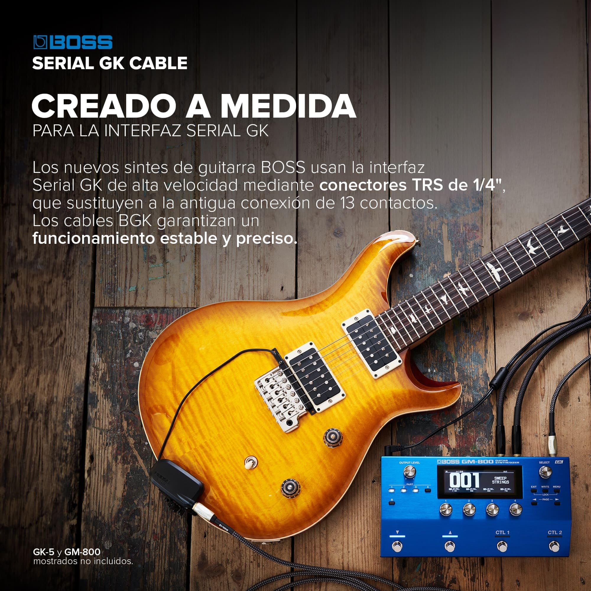 BOSS BGK-3 | Cable digital de alto rendimiento de 1 m para productos de sintetizador de guitarra Compatible con GM-800, GK-5, GK-5B, GKC-AD y GKC-DA