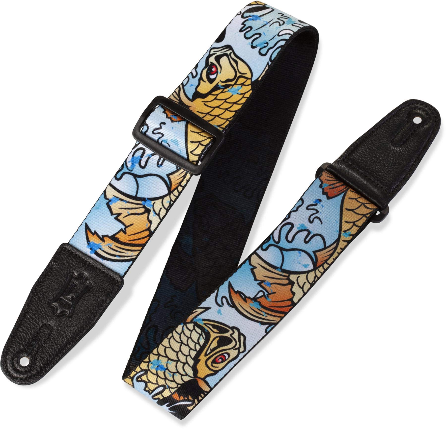 Levy's Leathers 2" Polyester Guitar Strap Sublimation-Printed with original artist's Design, Genuine Leather Ends (MPD2-009)