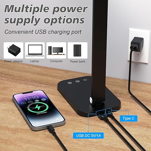 Miniatura 6 de Lámpara de escritorio LED brillante para dormitorio universitario, luz de escritorio plegable para oficina en casa, lámparas de escritorio de