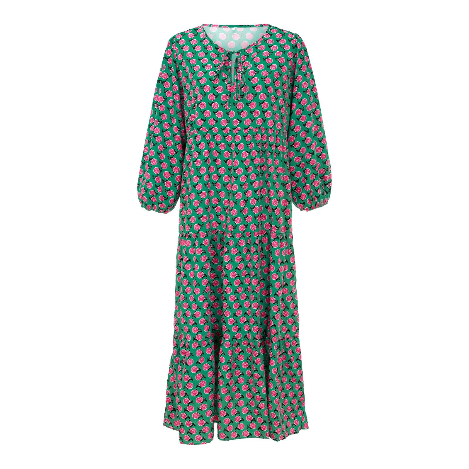 Women's 2024 Casual Loose Sundress Long Dresses Sleeveless Drawstring Maxi Dresses Summer Beach Dress