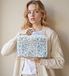 HBselect 3 PCS Sac de maquillage matelassé, Cotton Grand sac de maquillage de voyage, Coquette Florale mignon Maquillage Sac Cosmétique Sac de toilette pour femmes