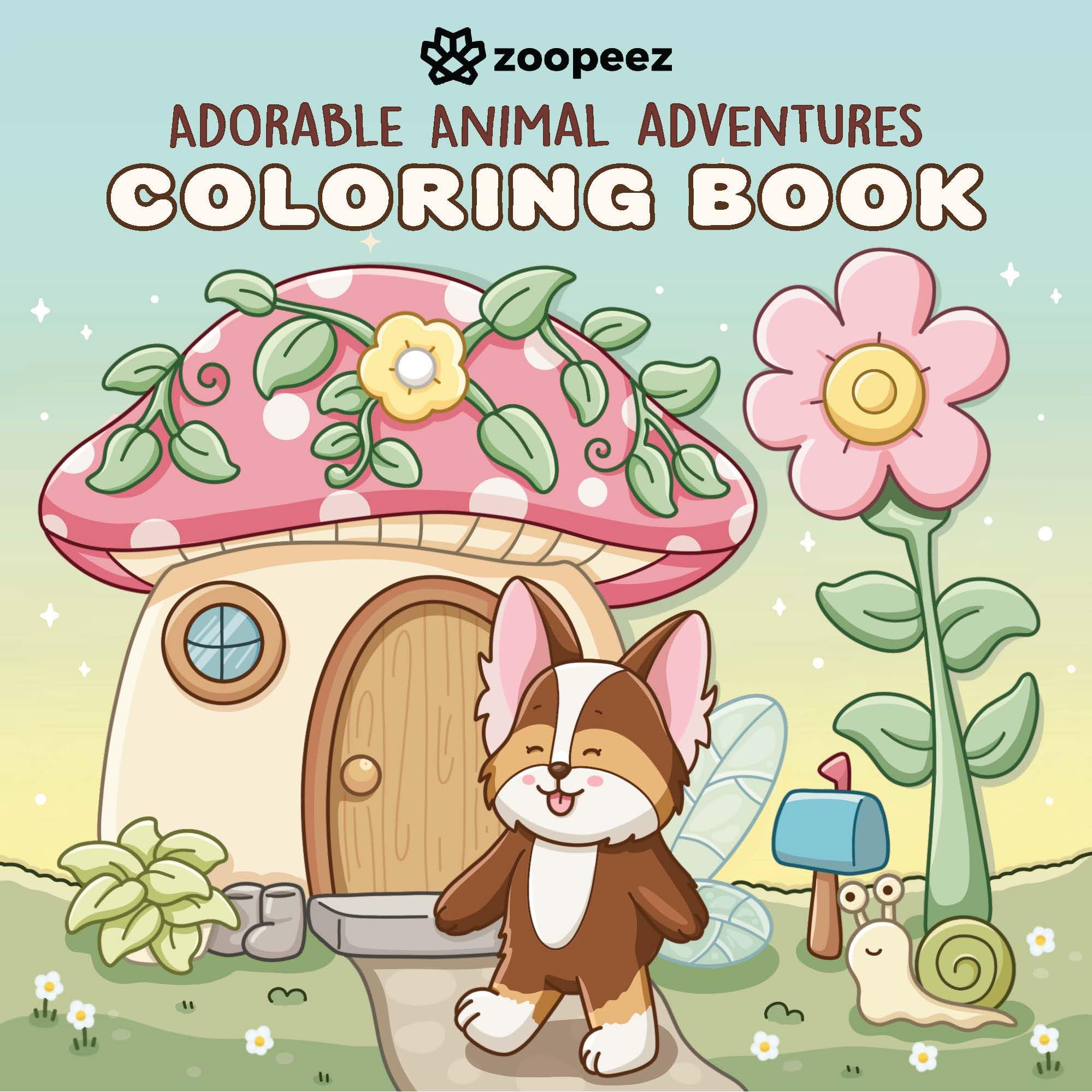 Adorable Animal Adventures Coloring Book: A Bold & Easy Coloring Book with Cute Animal Friends for Relaxation