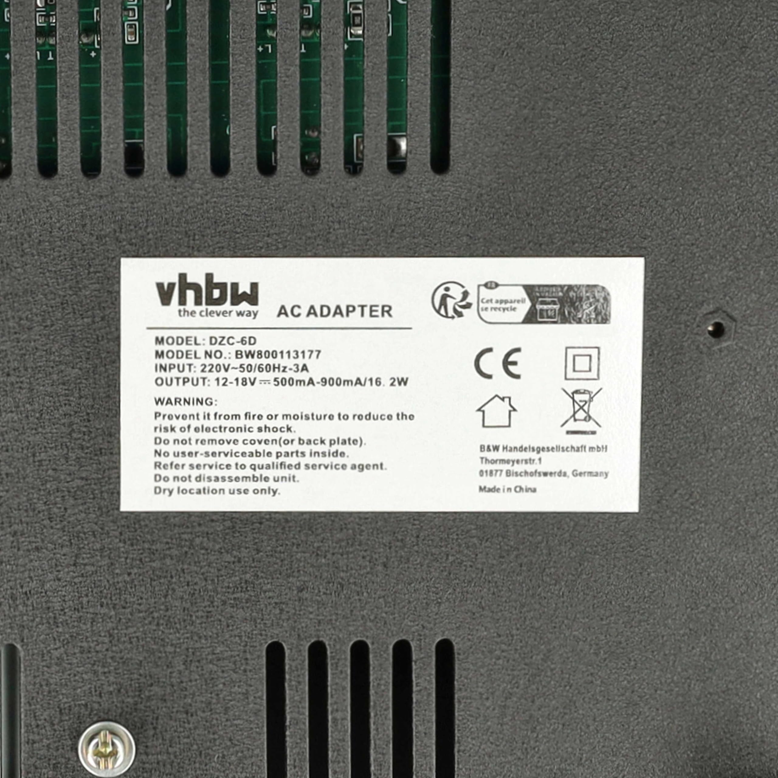 vhbw Caricabatterie 6 vani compatibile con Motorola GP540, GP340, GP360, GP320, GP380 batterie per radio - Stazione di ricarica, 9,6V, 0,5-0,9A