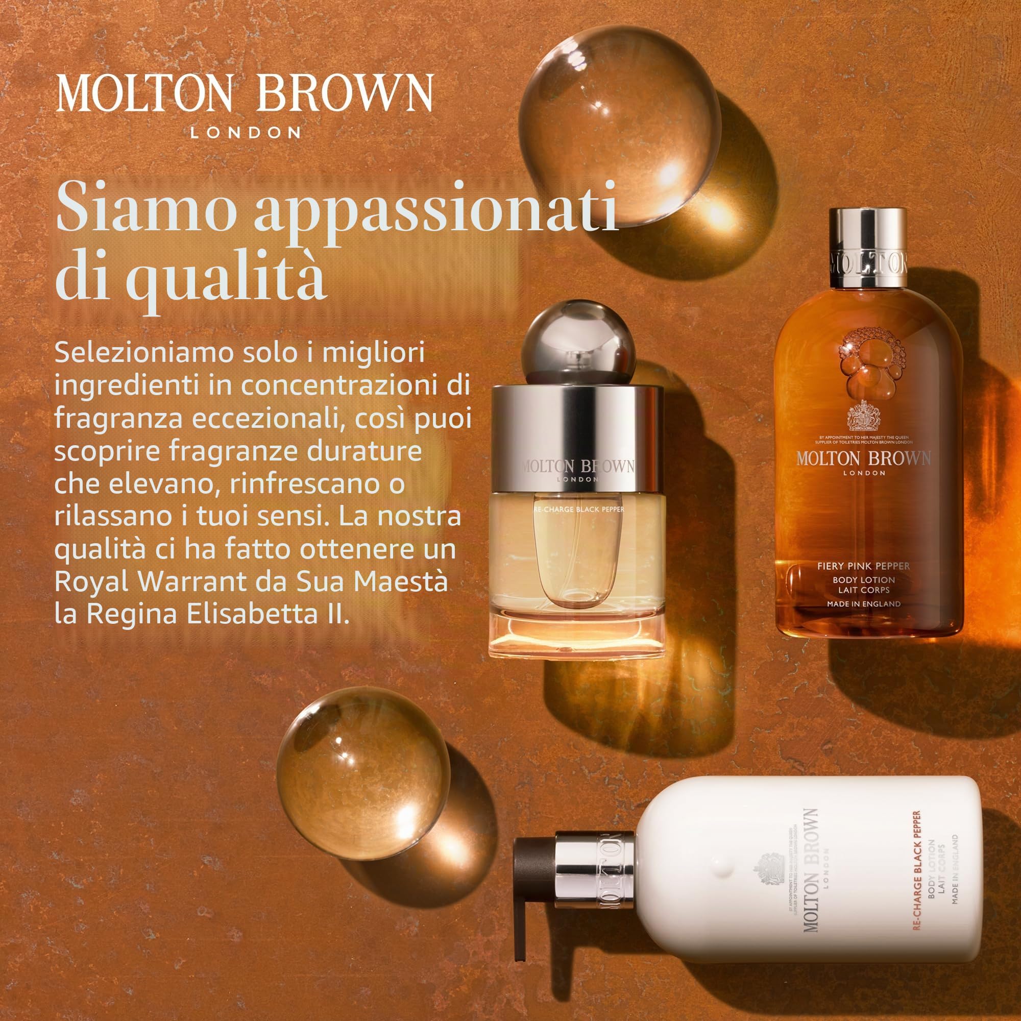 Molton Brown Re-charge Black Pepper - Gel doccia ricaricabile, 400 ml