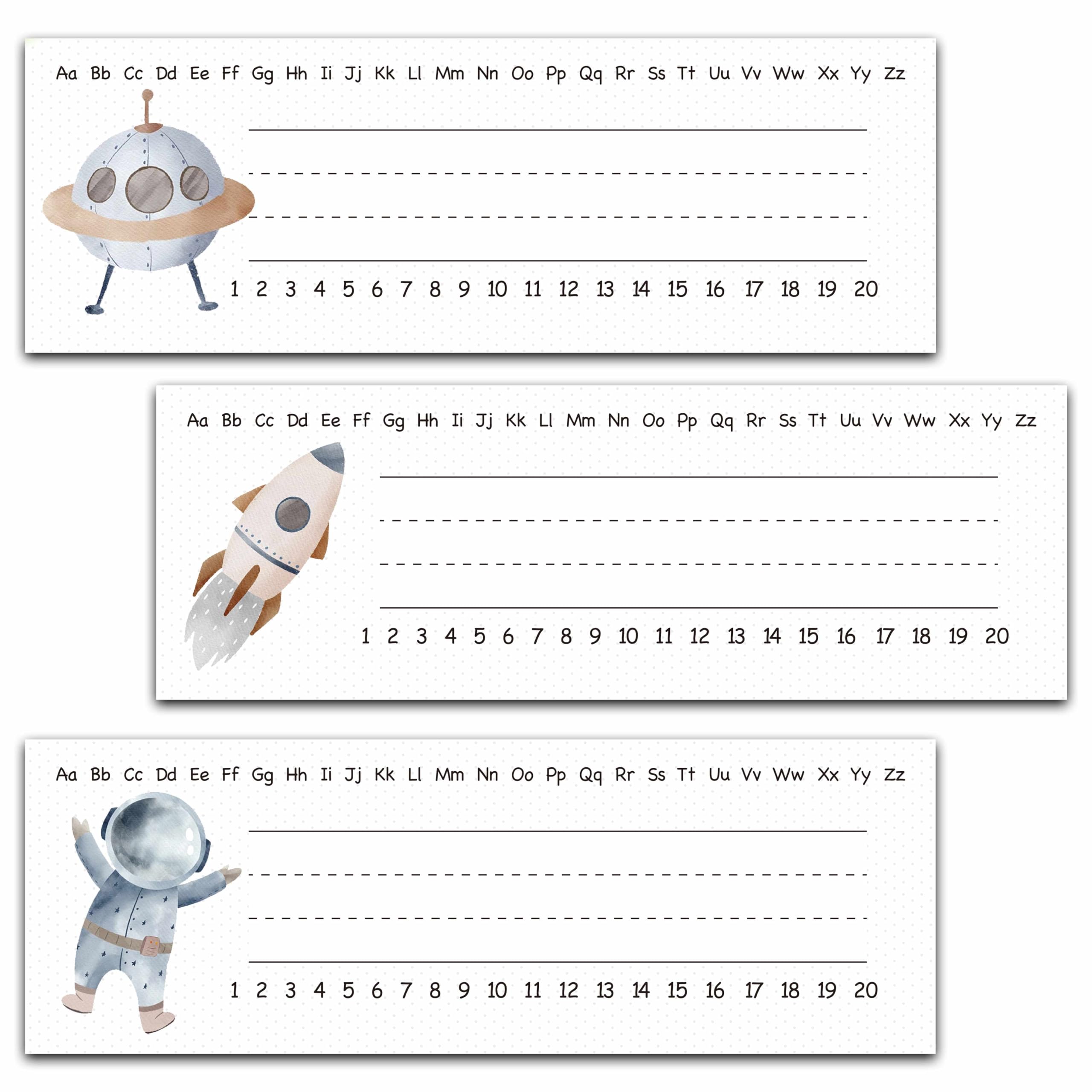 30 Name Tags for Classroom, Outer Space Desk Name Tags, Students Name Plates for Kindergarten Classroom School, Astronaut Rocket Name Labels Teaching