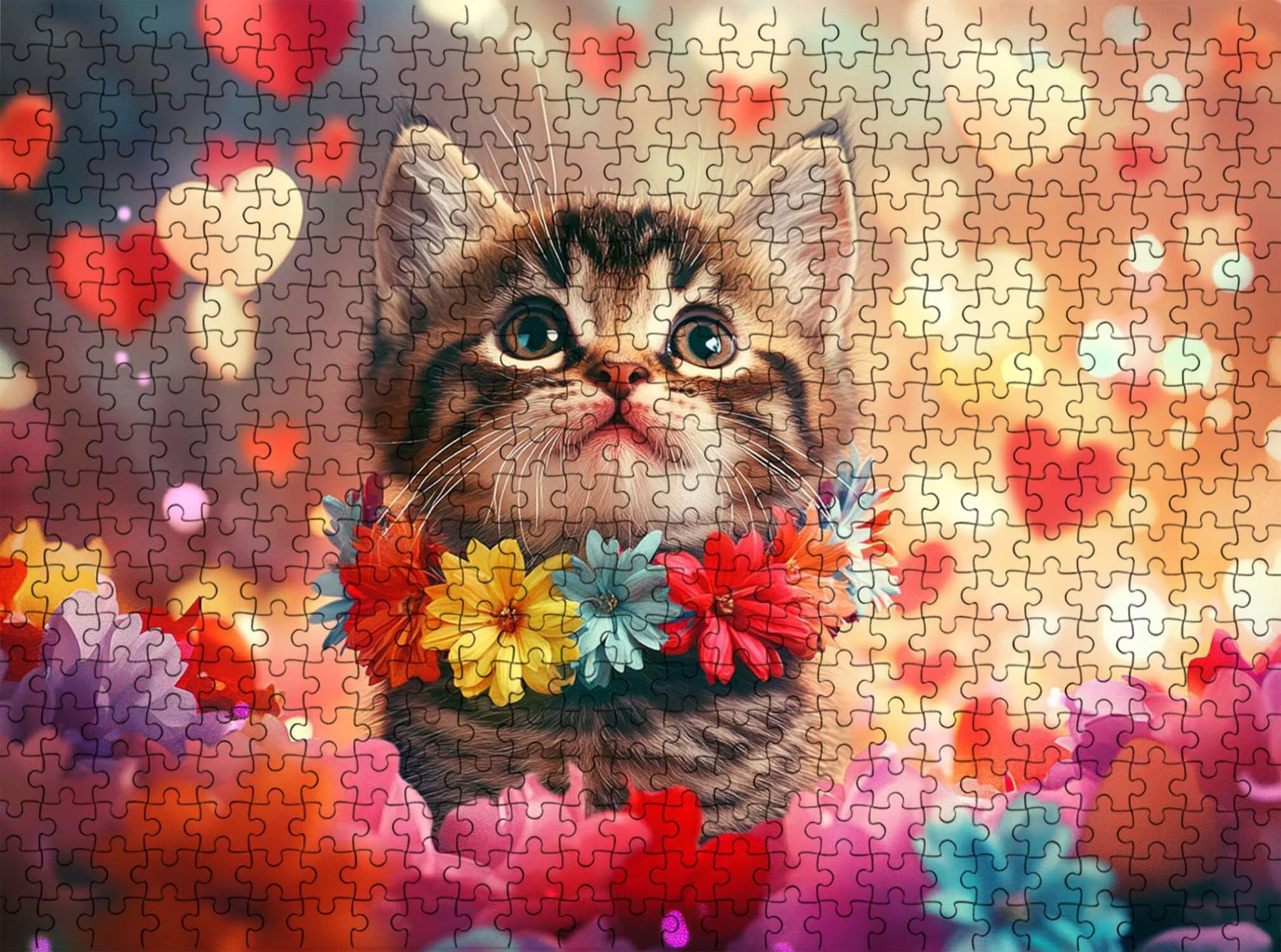 Carino gatto-3 Puzzle 2000 Pezzi per Adulti, Puzzle in Legno - Collezione Classica con Poster Incluso - Sfida di Concentrazione e Passatempo Antistress, Gioco Educativo per Famiglia, 99 x 70 cm f0-569