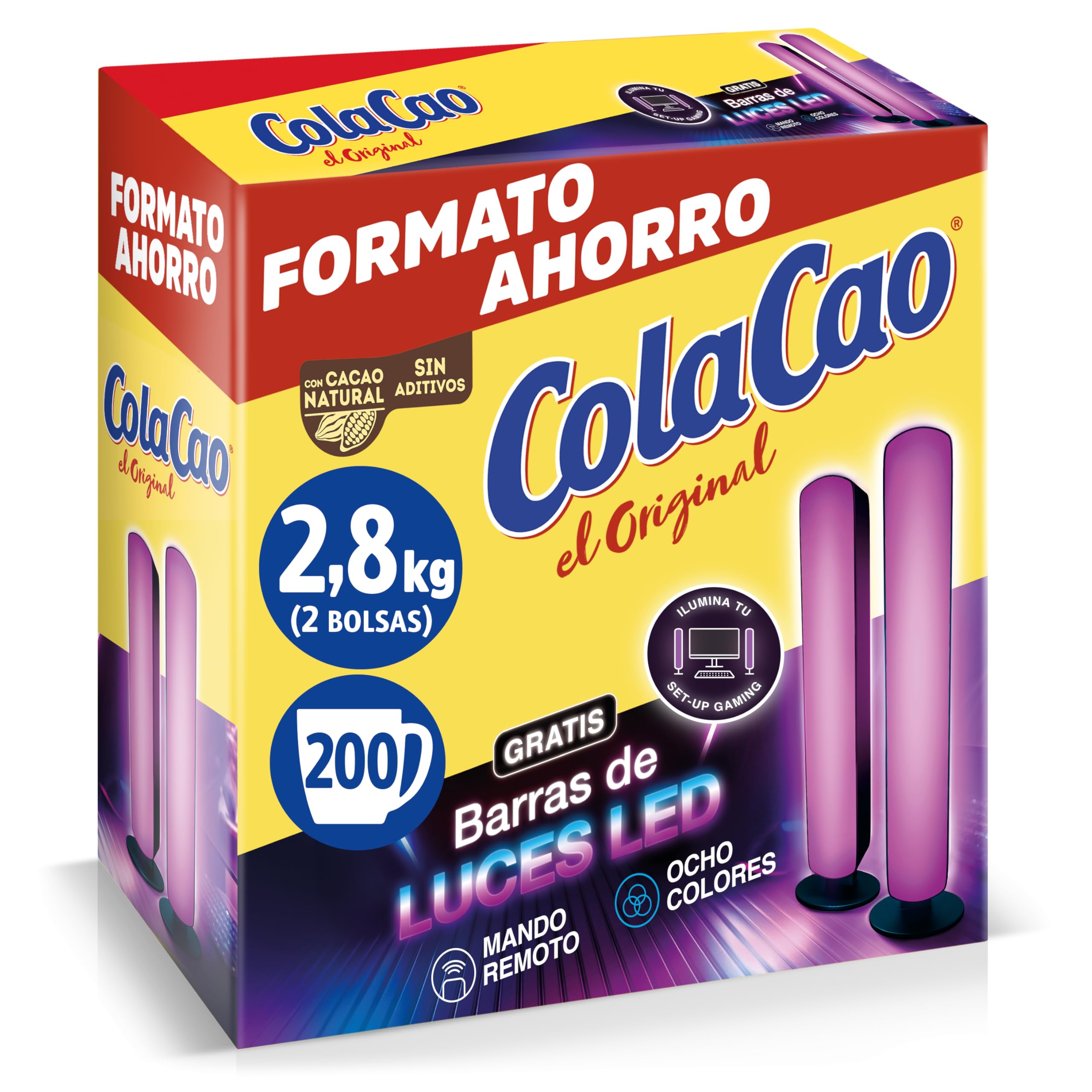 ColaCao Original Cacao Soluble Natural sin Aditivos 2,8 kg