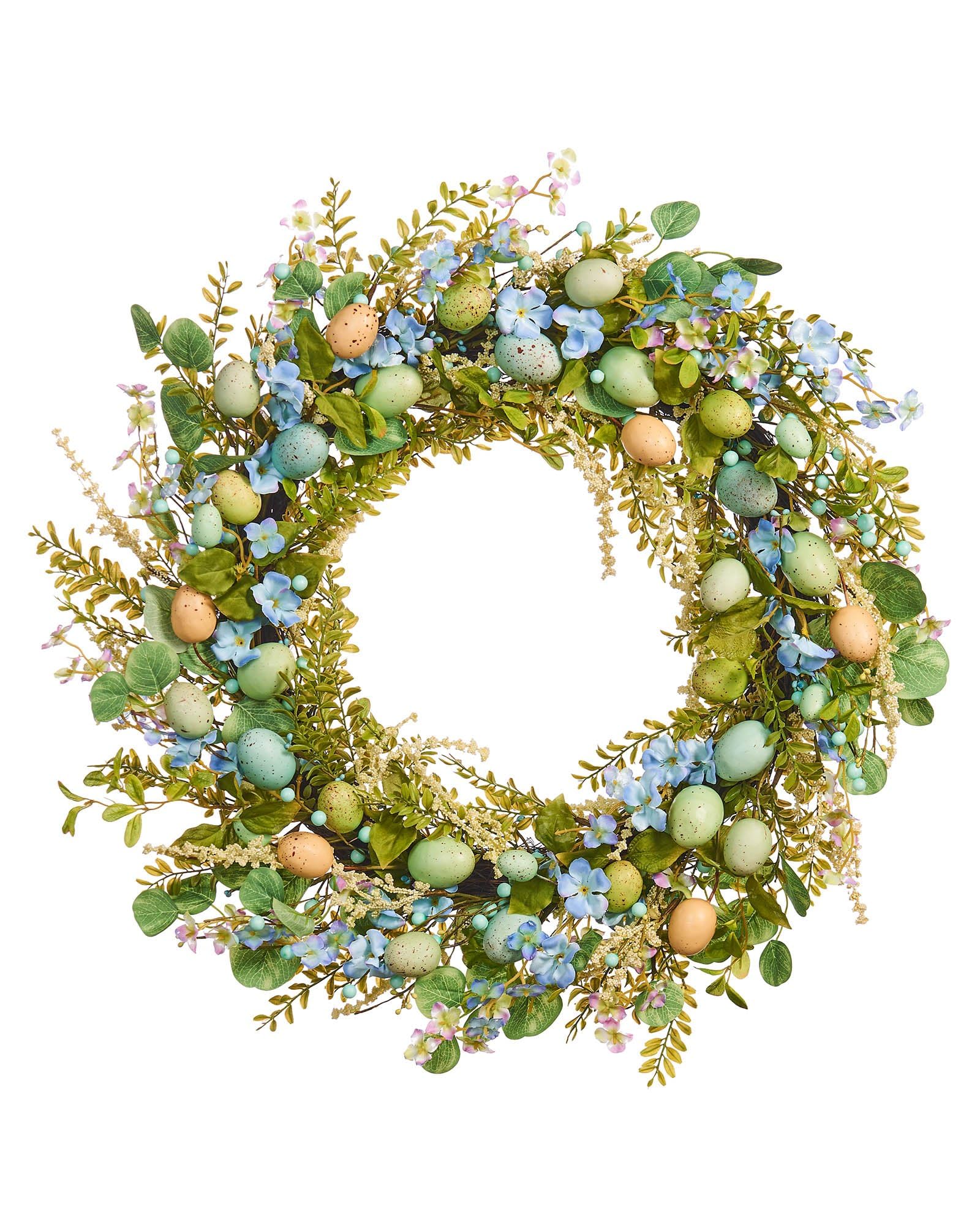WeRChristmas Artificial Spring Wreath, Blue, 28 Inch, (WRS-1009)