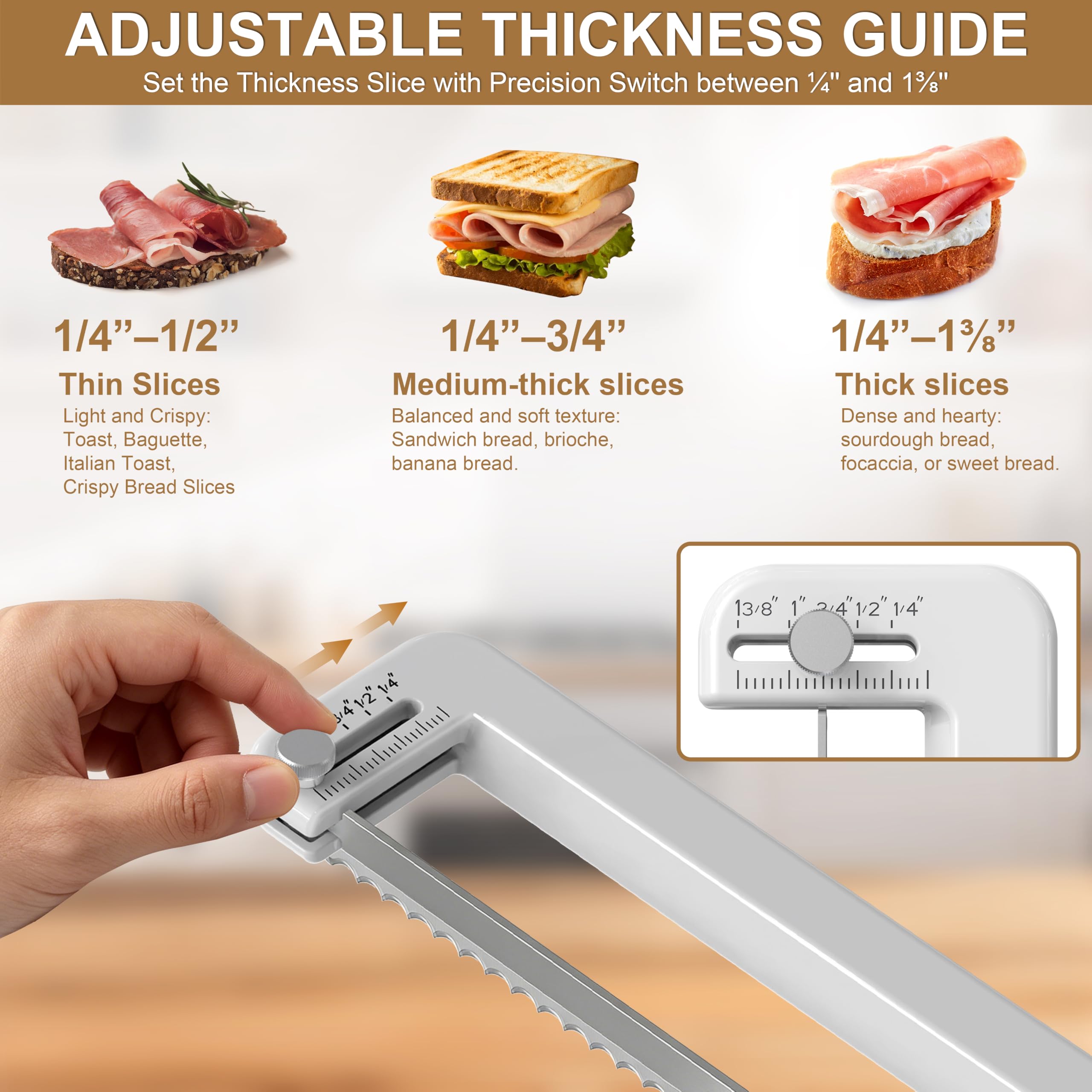 Sourdough Bread Knife - Adjustable Slicer -3