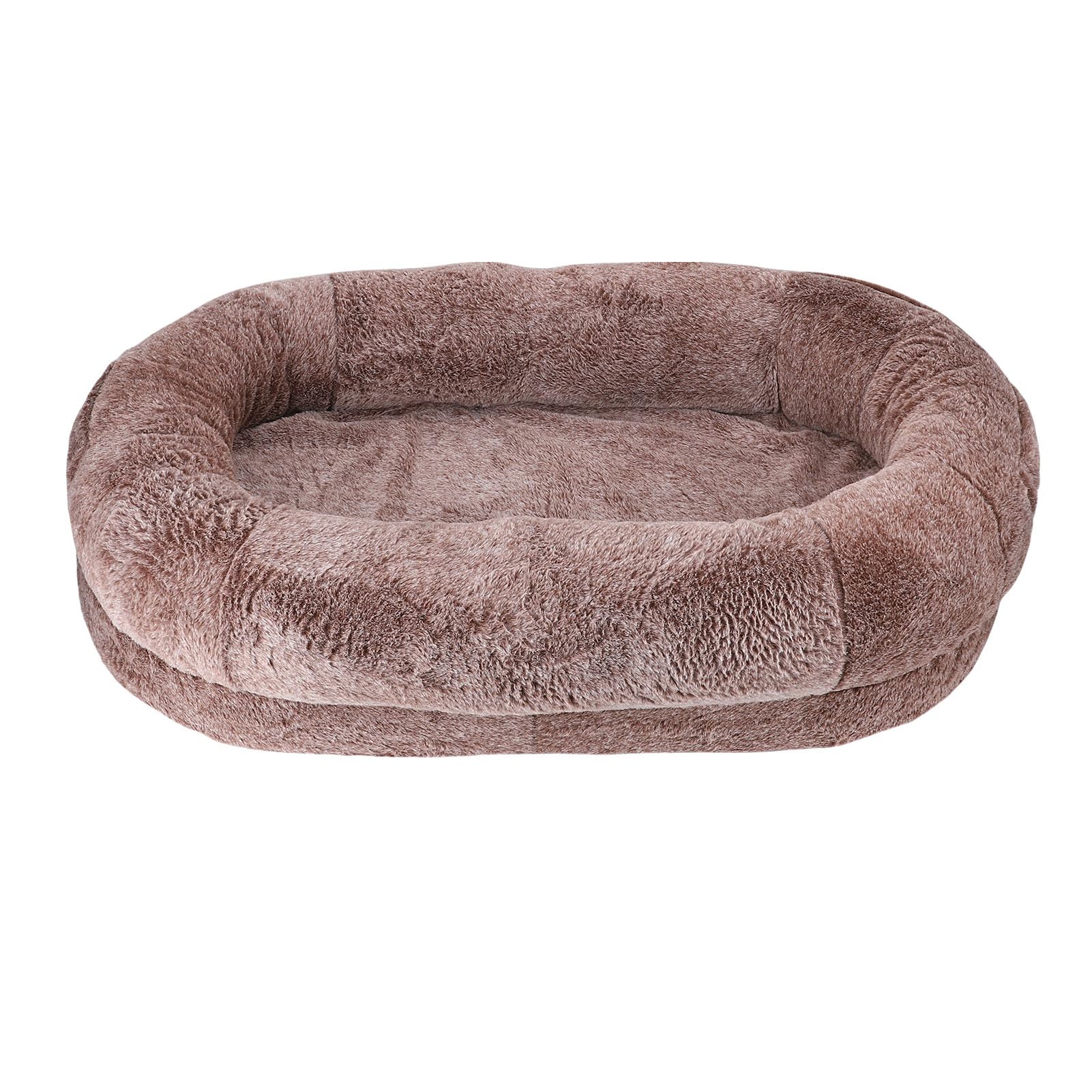 Dioche Legowisko dla Psa Wielkości Człowieka Duża Pluszowa, Zmywalna, Zdejmowana Sofa dla Zwierząt do Salonu Sypialnia Gradalny Kolor Kawy Ergonomiczne Wsparcie Antypoślizgowa Podstawa (135*85*30cm)
