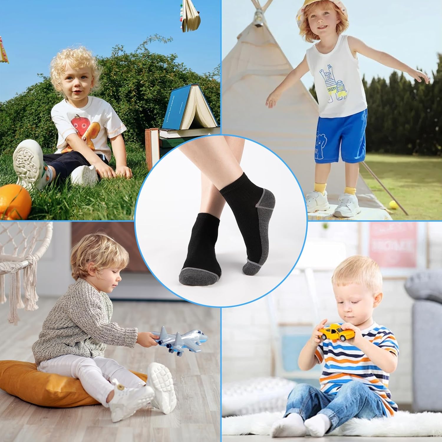 20 Pairs Boys Ankle Socks-Little Boys Socks 4-6/8-10/10-12 Years Old-Thin Breathable Athletic Kid Sock Bulk Pack - Image 6