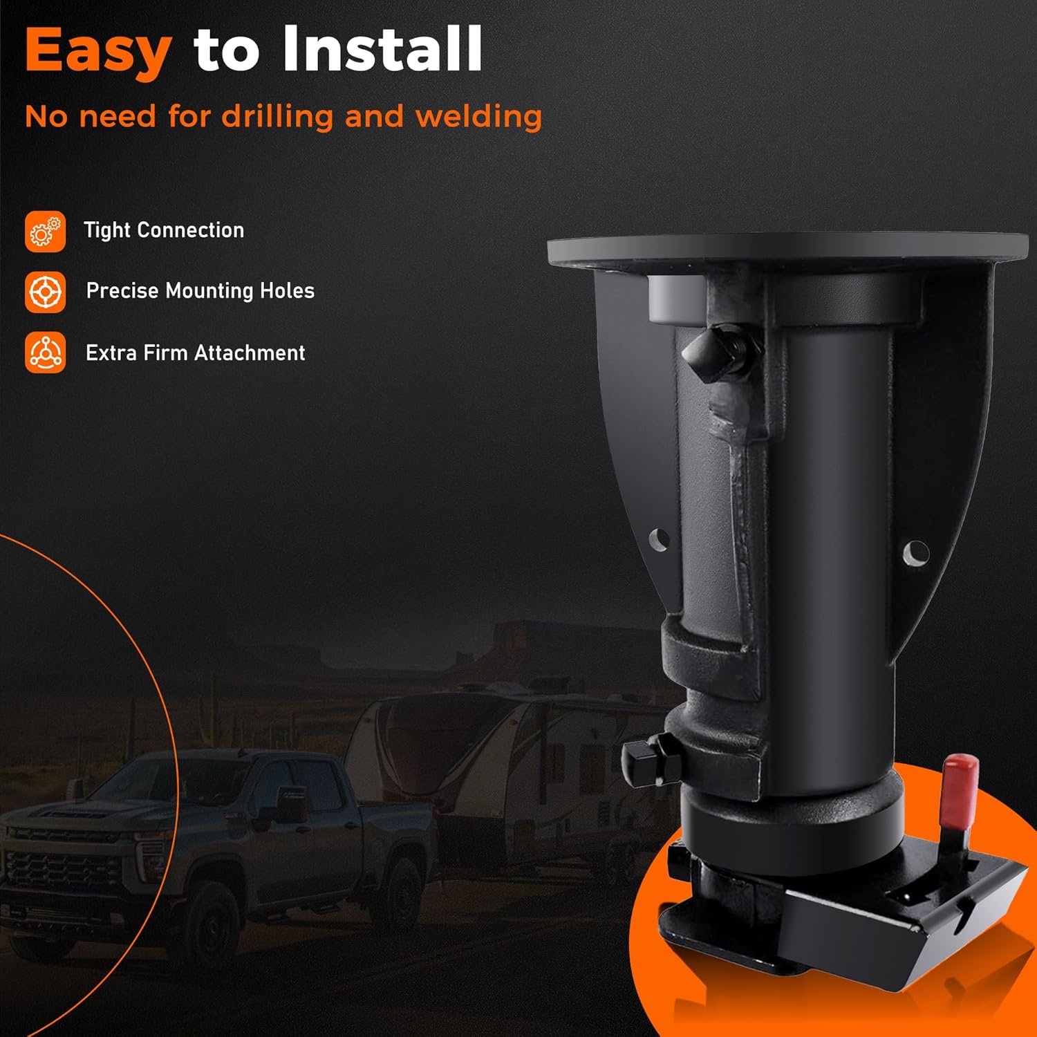 New Adjustable Cushioned Fifth Wheel Gooseneck Adapter Replace Convert-A-Ball C5G1216 Gooseneck Adapter 12"-16", GTW 20000