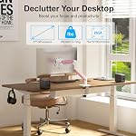 ETHU Single Monitor Arm, Heavy Duty Monitor Desk Mount with Gas Spring for 17-38 Inch Screens up to 26.4lbs, Full Motion VESA Monitor Stand with Dual Installation for Office & Home, Pink