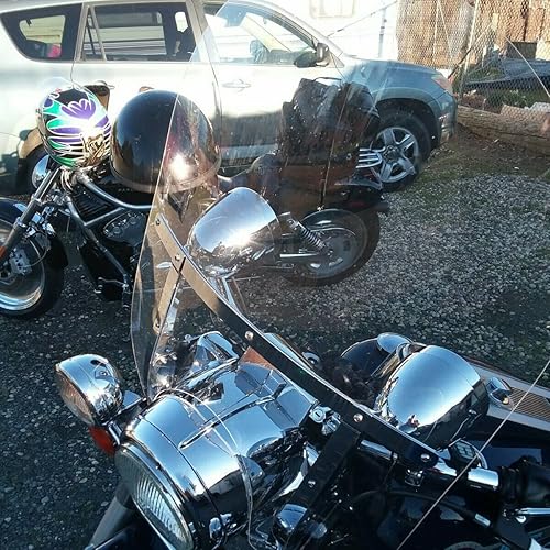 Miniatura 6 de Parabrisas transparente desmontable de liberación rápida de 29 x 22 pulgadas compatible con modelos Harley Davidson Touring Road King 04-07 FLHRS y