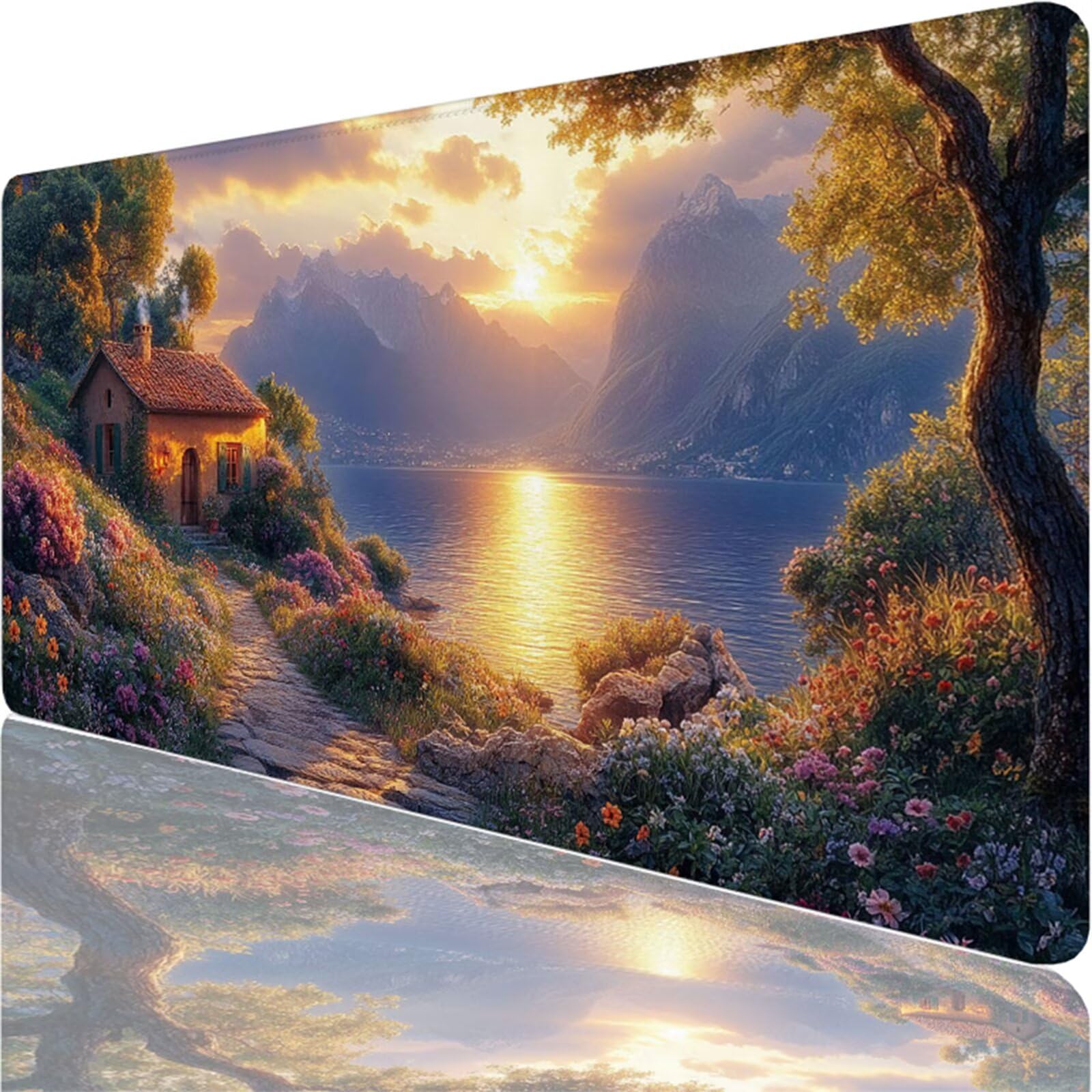 Duża podkładka pod mysz do gier 160 x 80 cm, podkładka pod mysz z przeszytymi krawędziami, zielona podkładka pod mysz z antypoślizgową gumową podstawą i wodoodporną powierzchnią, wygodna podkładka pod