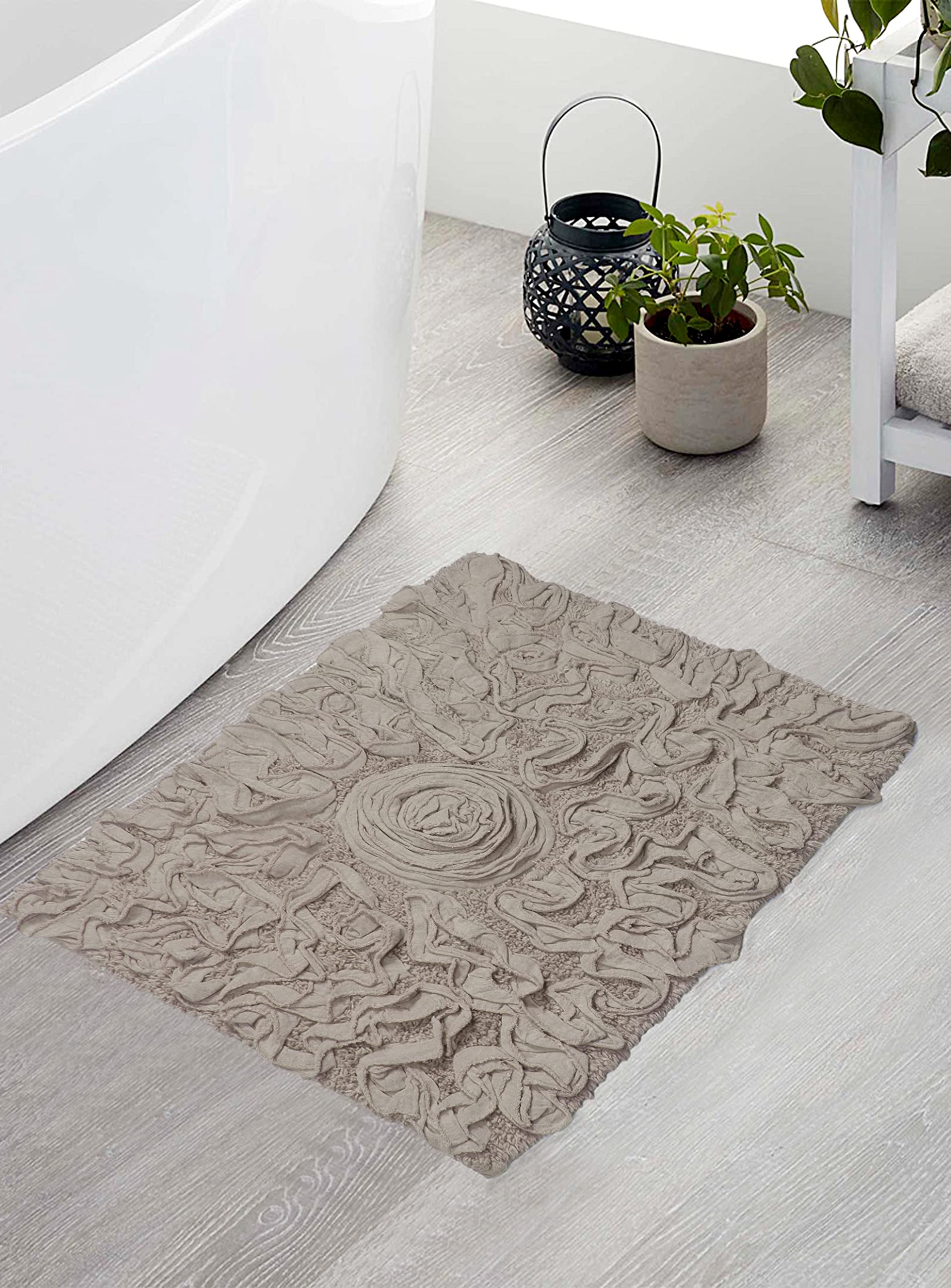 Home Weavers Bell Flower Collection 100% Cotton Tufted Bath Rugs, Extra Soft and Absorbent Bath Rugs, Non-Slip Bath Mats, Machine Washable, Bath Mats
