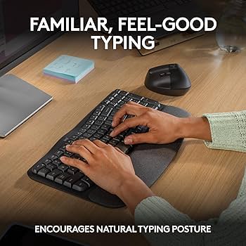 Amazon.com: Logitech Wave Keys Wireless Ergonomic Keyboard