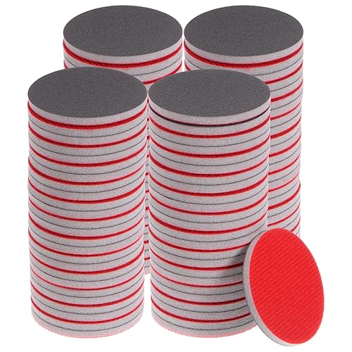 uxcell Esponja de lijado de grano 800, esponja de 3 pulgadas con gancho y bucle, disco de lijado húmedoseco para paneles de yeso de madera de coche,