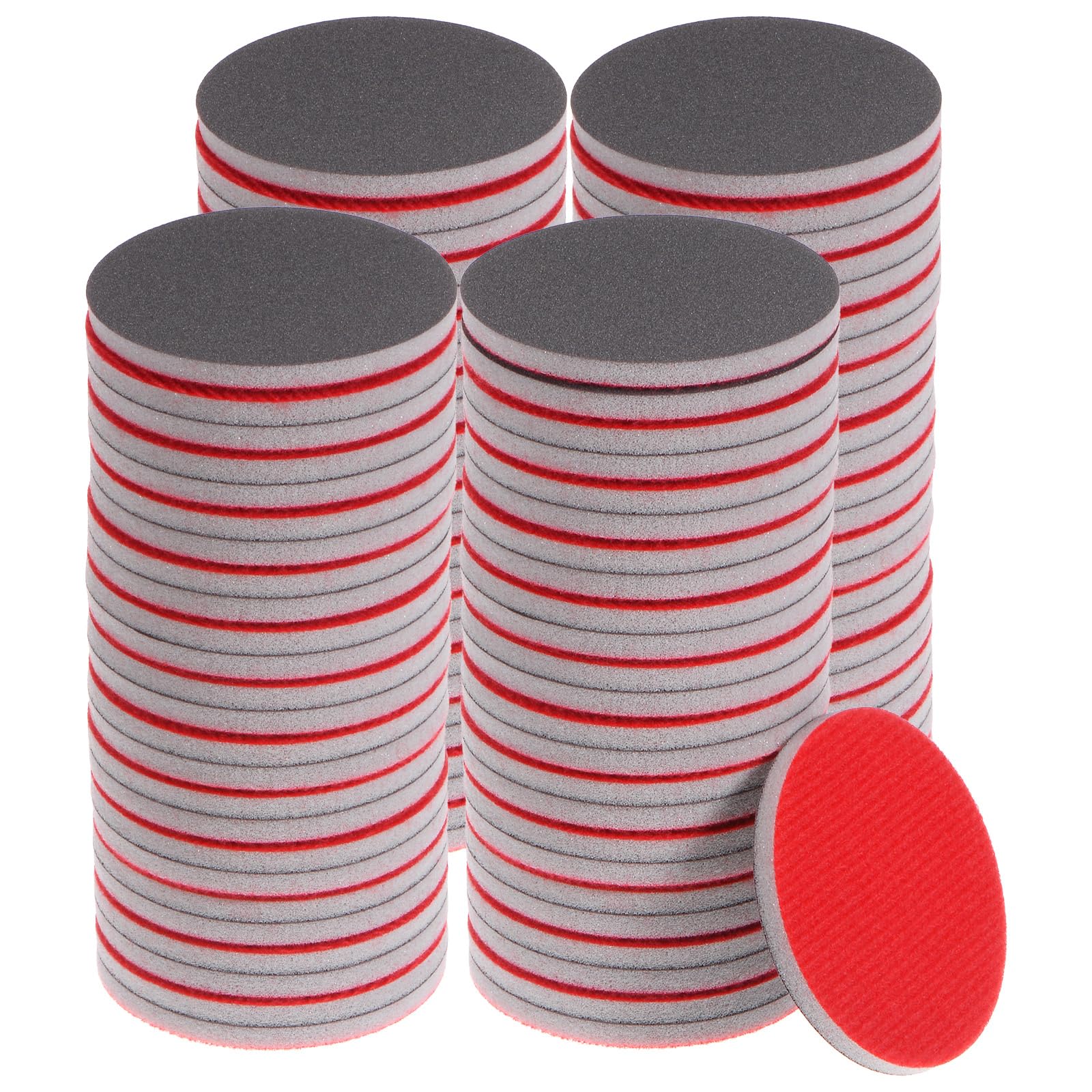 QUARKZMAN 100uds 800 Grano Lijado Esponja 3 Pulgadas Gancho y Bucle Esponja Lijado Disco Húmedo/Seco para Coche Madera Yeso Paneles Metal