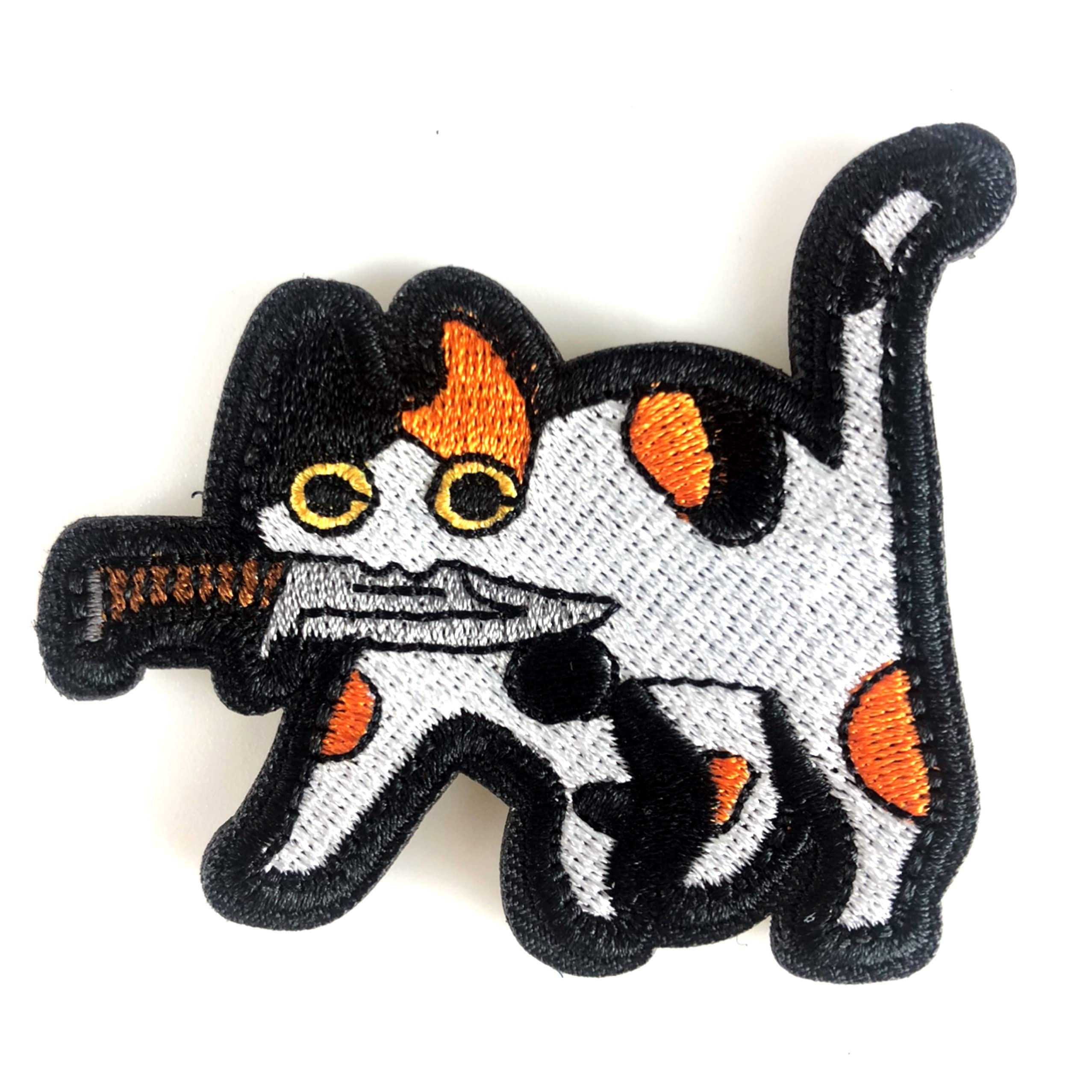 Amazon.co.jp: RESPEC ベルクロ パッチ 刺繍 ワッペン ナイフをくわえ