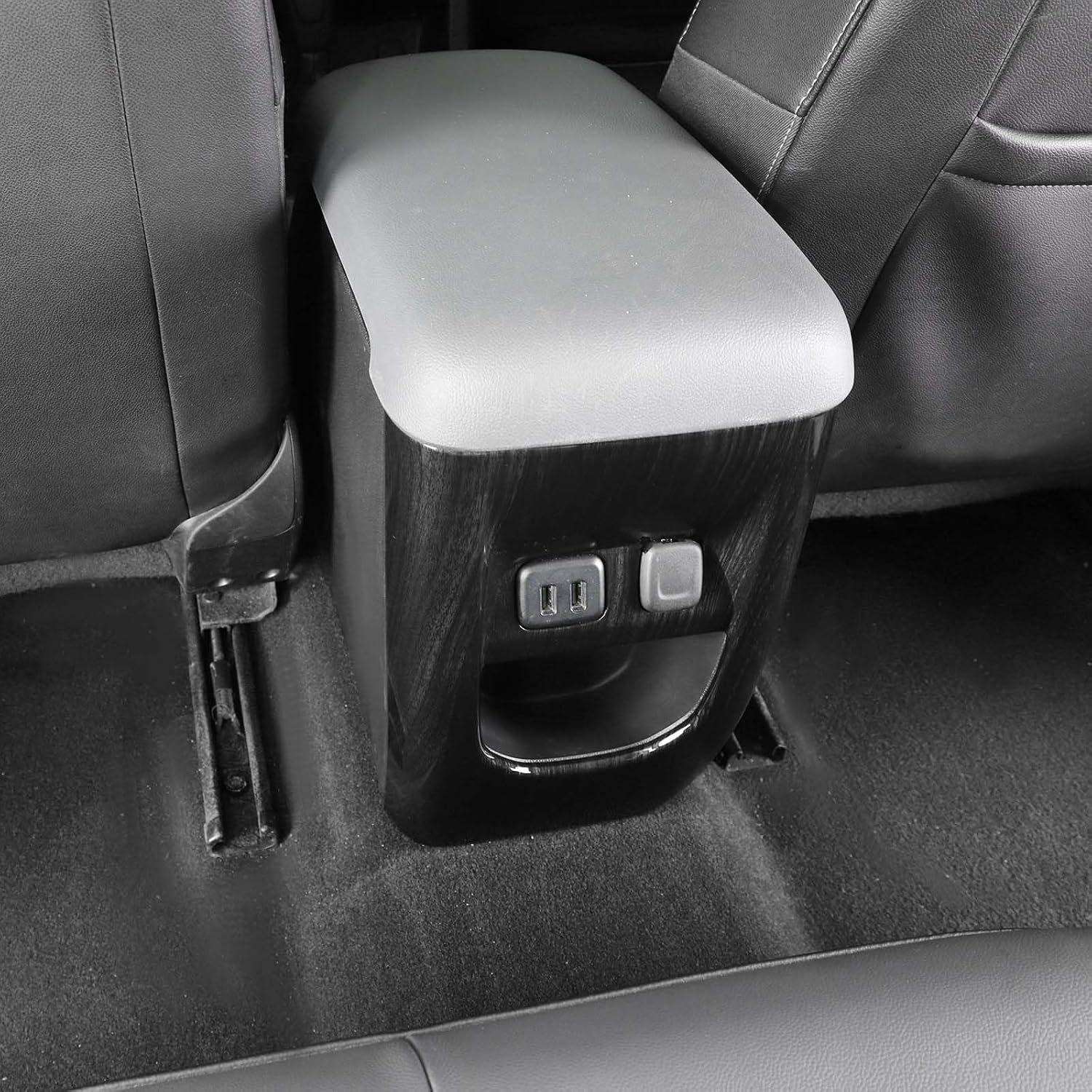 Voodonala for Chevy Colorado 2014-2022 Center Armrest Box Charging Port Panel Compatible with Chevy Colorado 2014-2022 (1Pc/Set,Black Wood)