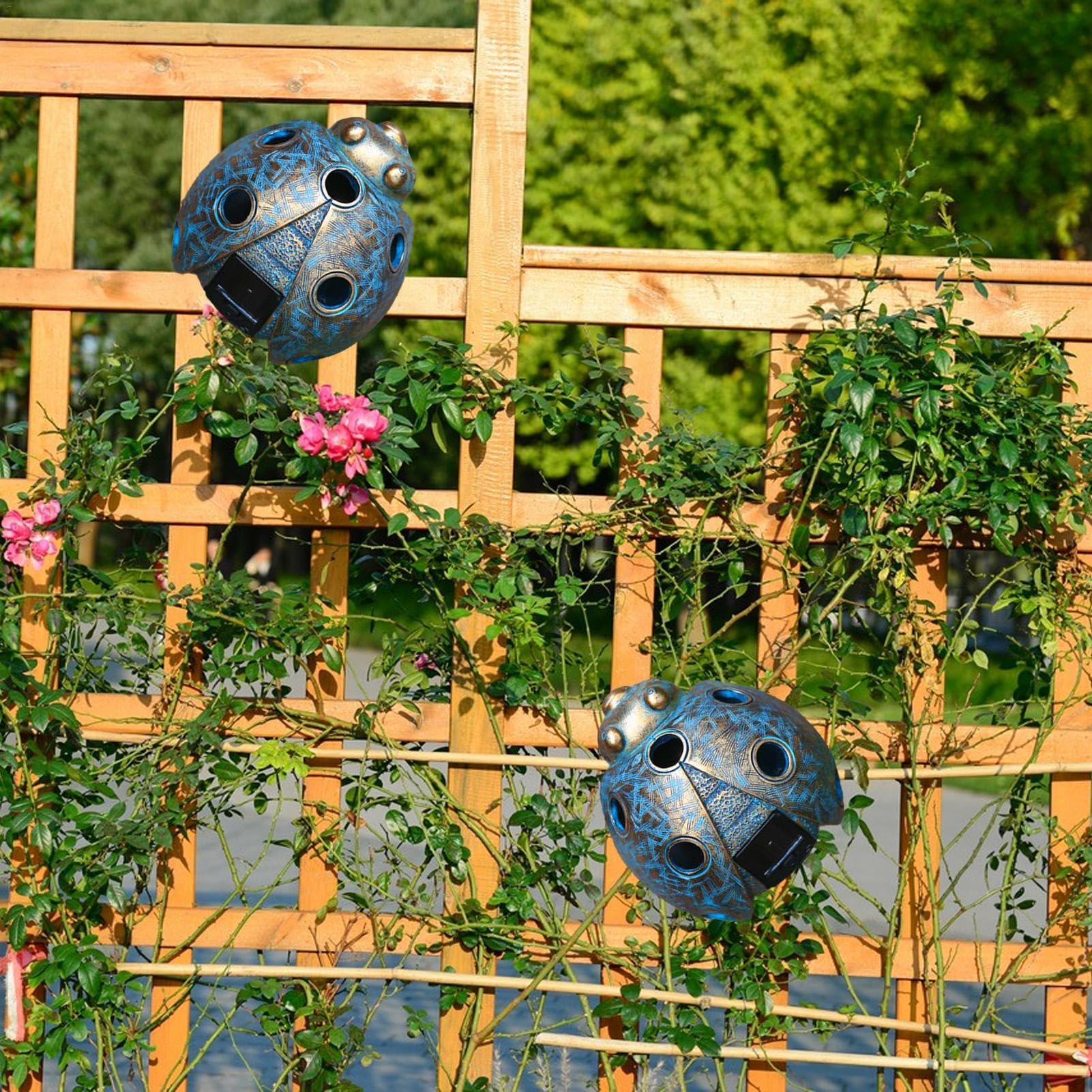Luces solares de mariquitas para jardín, luces solares LED impermeables decorativas para decoración de patio, luces de jardín para paisaje, linternas de mesa