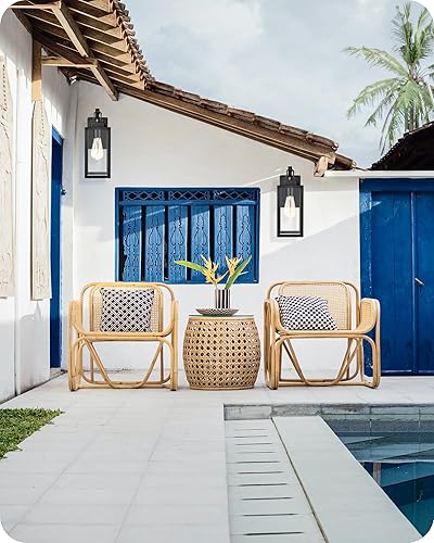 Miniatura 7 de GOEBLESON Lámpara de pared para exteriores, aplique de pared al aire libre con pantalla de cristal, impermeable y antioxidante, lámpara de pared