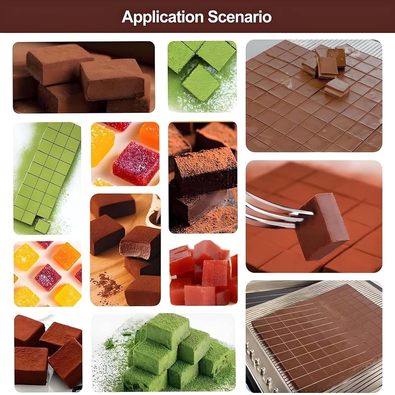 Chocolate Cube Cutter Chopper, Adjustable Stainless Steel Guitar Wire Chocolate Cube Cutting Board Machine, Commercial Butter Cheese Slicer