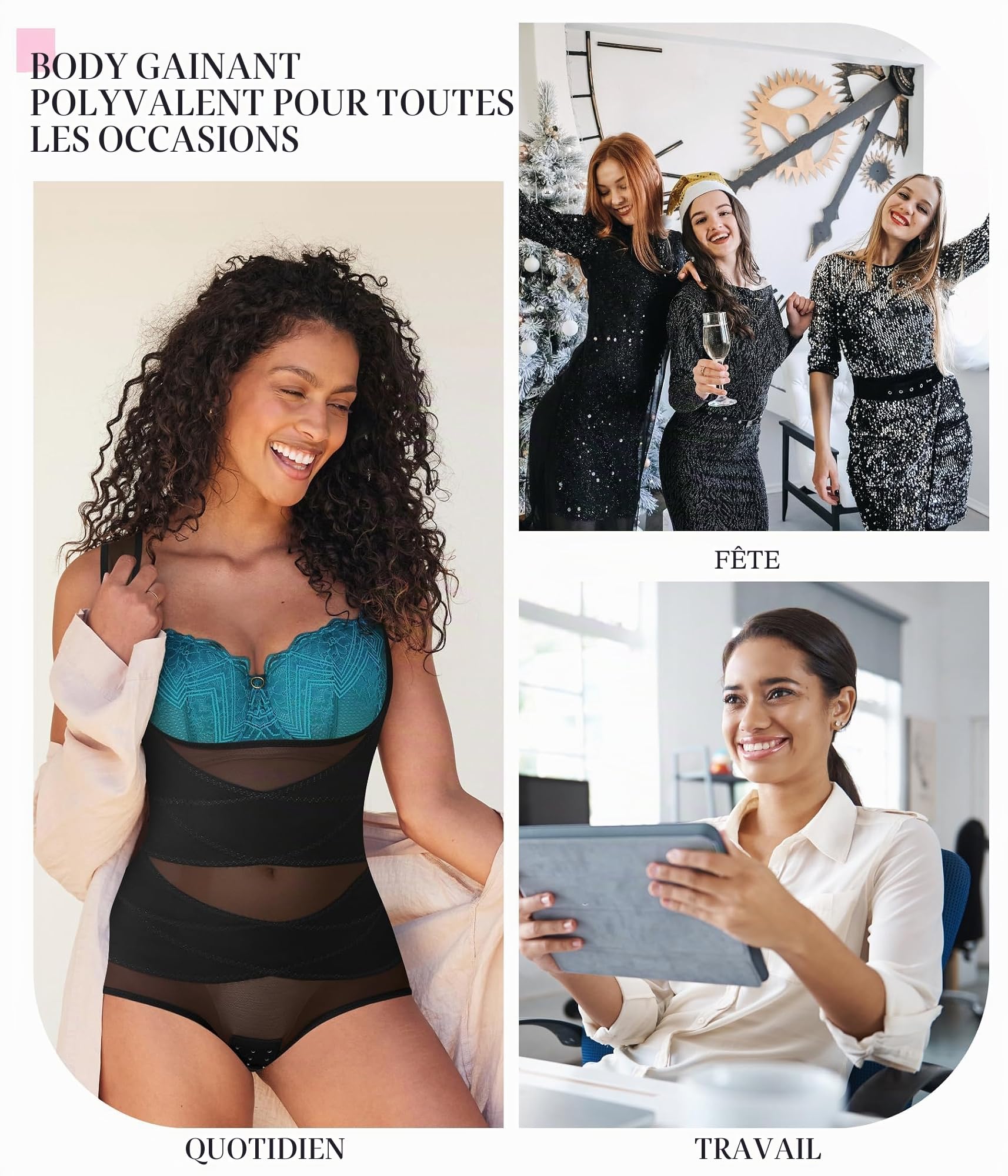 KUMAYES Body Gainant Femme Ventre Plat Gaine Amincissante Sculptant Shapewear Bodysuit Invisible Minceur sans Couture Combinaison
