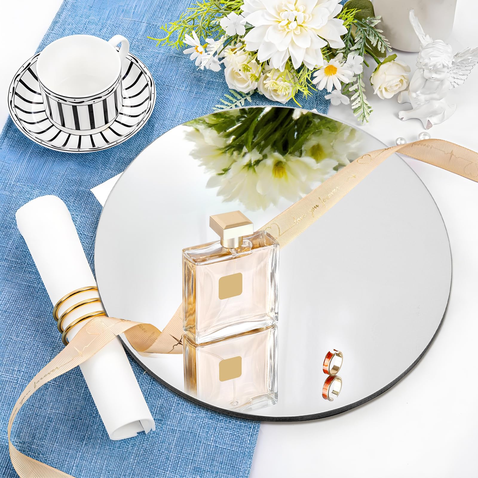 Cheardia Lot de 12 assiettes rondes en verre de 30,5 cm pour tables - 1,7 mm d'épaisseur - Pour décorations de mariage, fête, décoration murale