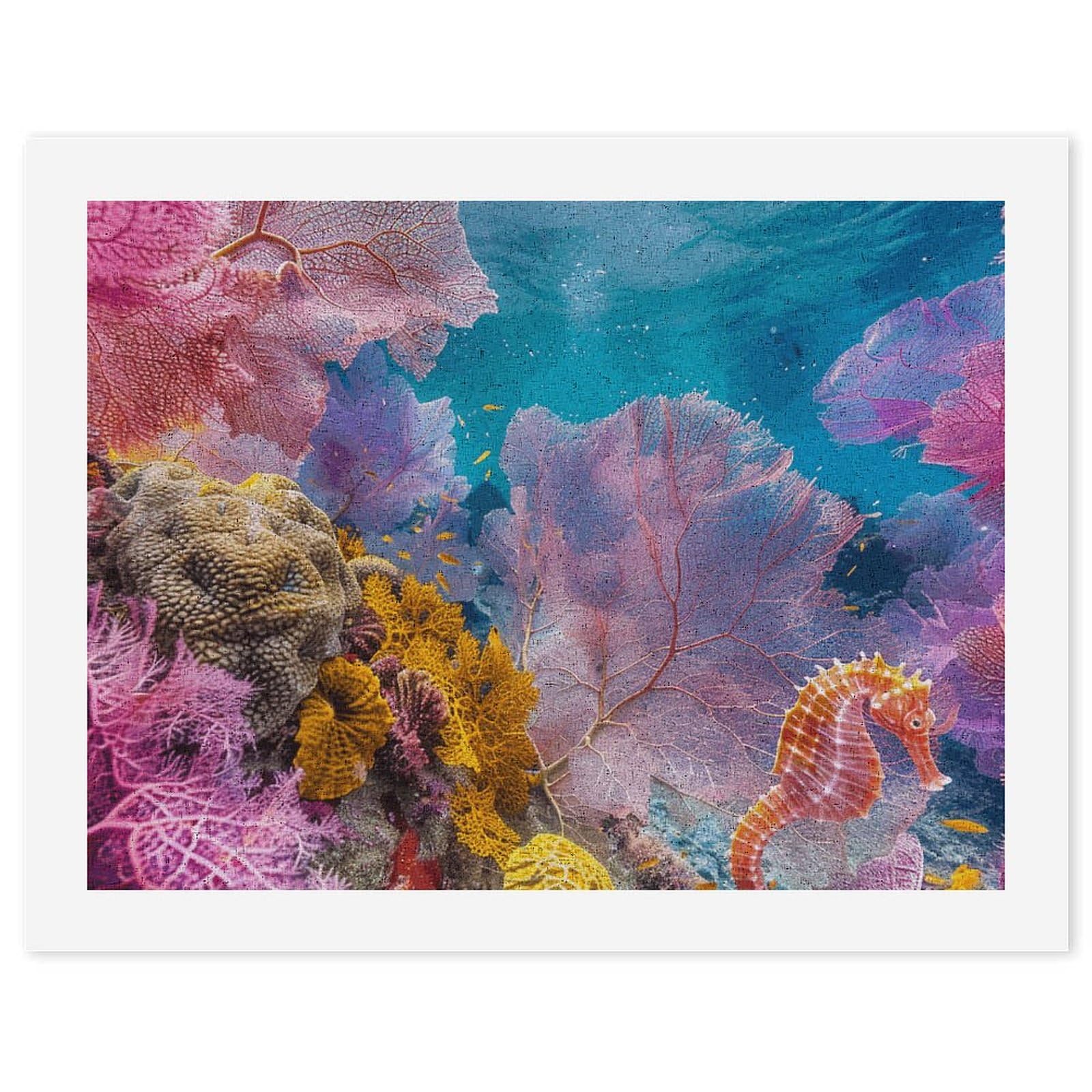 Kit de pintura por números para adultos principiantes lienzo digital óleo arrecife de coral 7