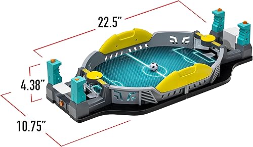 Miniatura 8 de Franklin Sports Mini juego de tiro de fútbol de mesa - Juego de mesa de fútbol estilo arcade para todas las edades- Marcador LED electrónico y