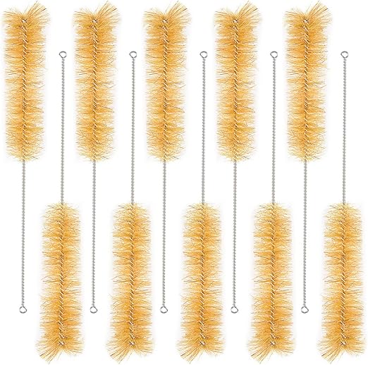 stonylab 10 Pack Tube Brushes, Bristle Test Tube Bottle Wash Cleaning Brushes with Radial Tufted End for Laboratory, Size S