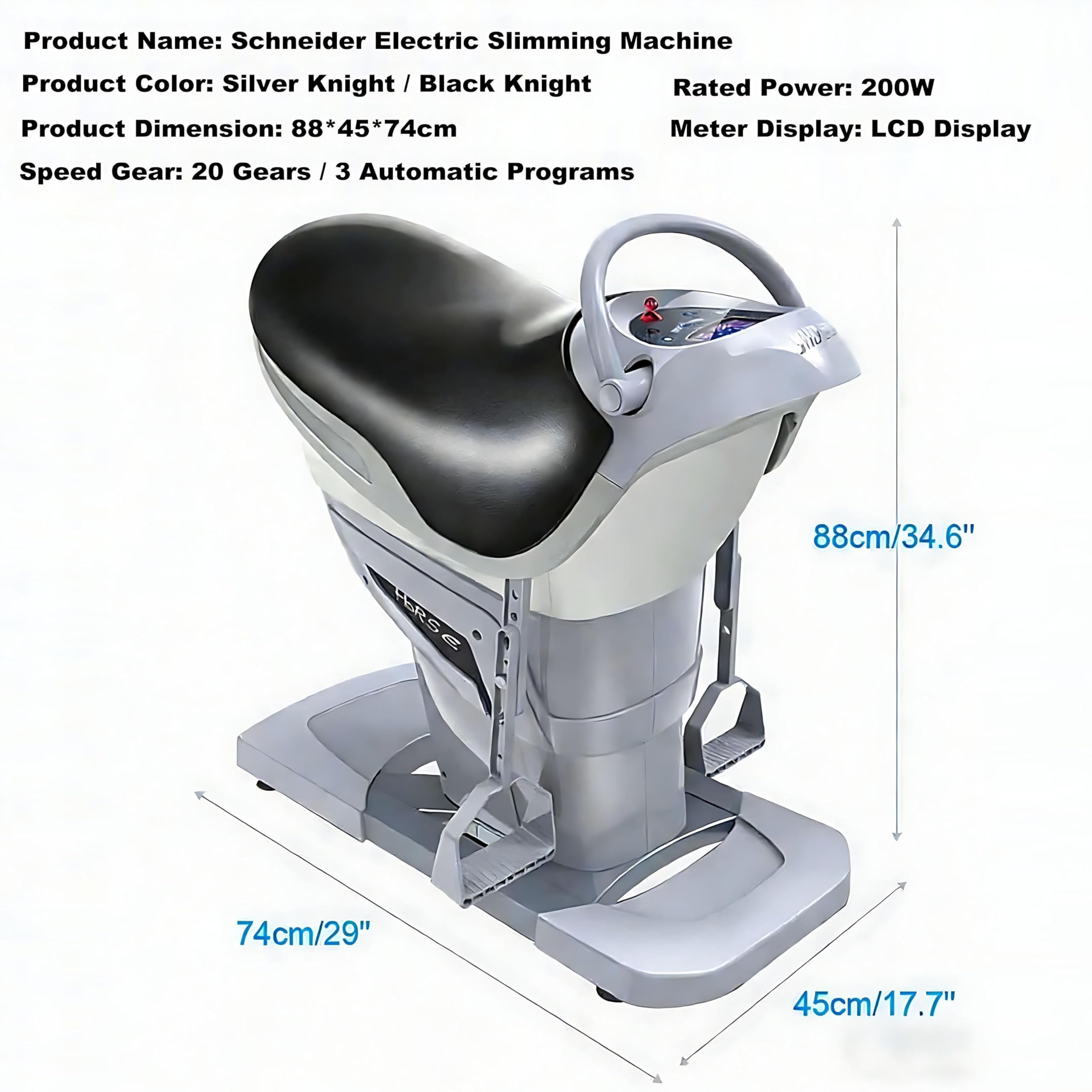 Máquina de Entrenamiento Abdominal con simulación 3D de 200 W para Interiores, Pantalla LCD táctil de un Solo Toque y 3 Modos Ajustables para Cintura y piernas.