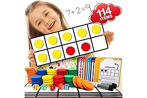 Magnetic Ten Frame Set - Math Manipulatives Kit for Home, Kindergarten & Elementary Teachers