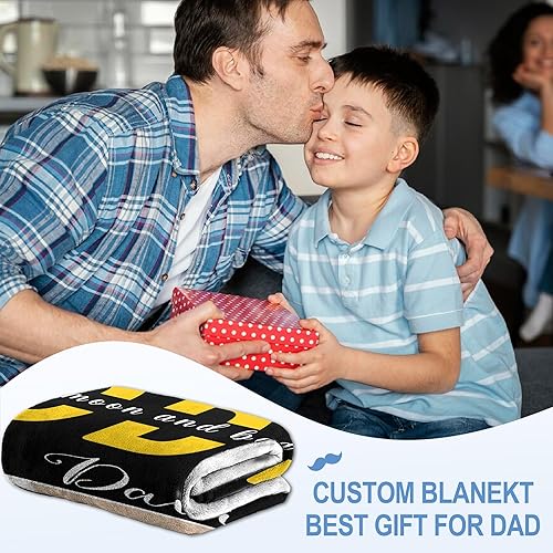 Vista 16 de Regalos personalizados para el día del padre, cumpleaños para papá de hija, esposa, hijo, regalos personalizados para el día del padre, manta con S1