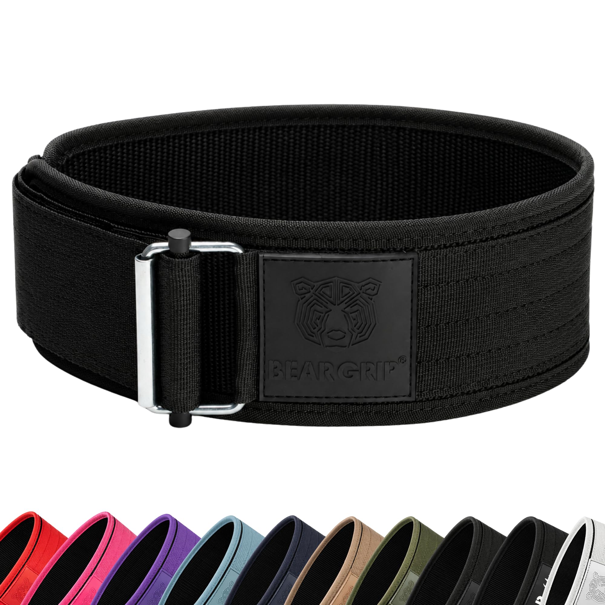 BEAR GRIP - Self-Locking Weight Lifting Belt, Premium Weightlifting Belt for Crossfit, Power Lifting, Bodybuilding, Lifting Belt for Men and Women, Workout Belt for Liftin (Black2, XS) โ image 1
