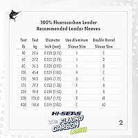 Vista 4 de HI-SEAS Líder de línea de pesca 100% fluorocarbono, líder invisible transparente, indetectable para peces, hundimiento rápido, 6 libras a 400 libras