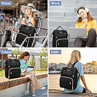 Vista 6 de Mochila para laptop de mujer, para trabajo - Compatible con laptops de 15.6 pulgadas con compartimento para computadora, impermeable, profesional