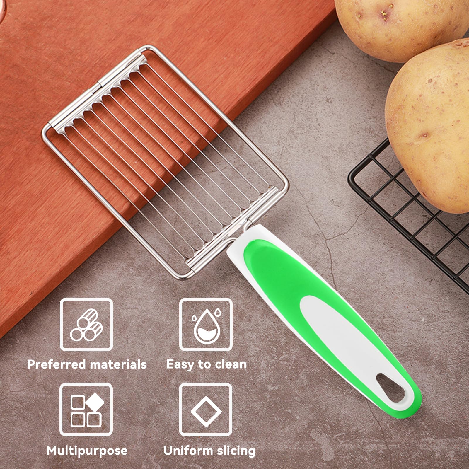 Spam Slicers 10 Slices, Egg Cutter, Soft Cheese Slicer (Green)