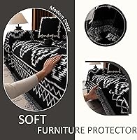 Vista 7 de VClife funda boho de sofá de felpilla para sofá seccional, funda antideslizante para sofá de 2 plazas, protector para mascotas con borlas, funda