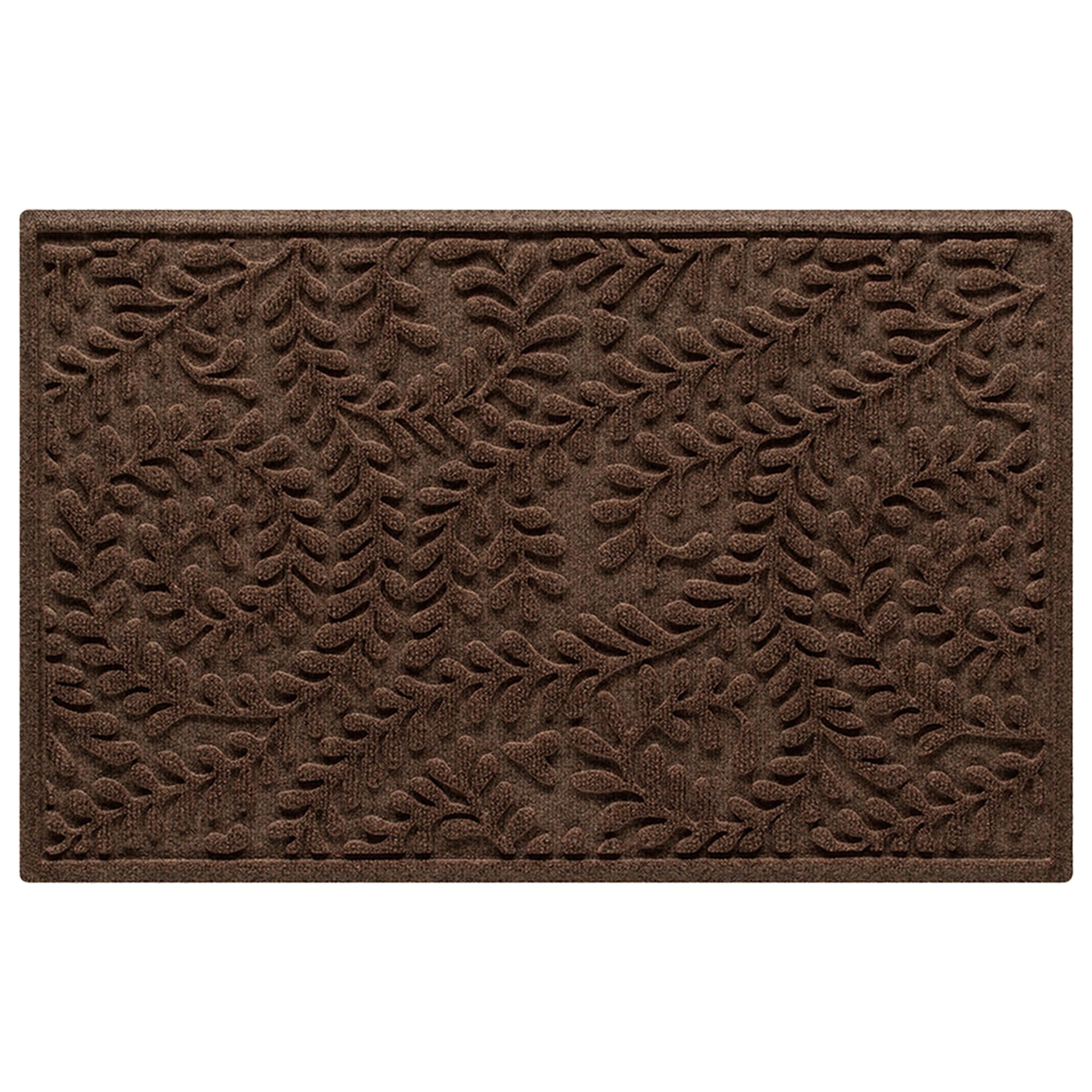 WaterHog Indoor/Outdoor Door Mat, 2' x 3', Made in USA, Durable & Skid-Resistant Front Door Rug, Decorative, Water-Trapping & Heavy-Duty Entryway Mat for Your Home, Boxwood Collection, Dark Brown