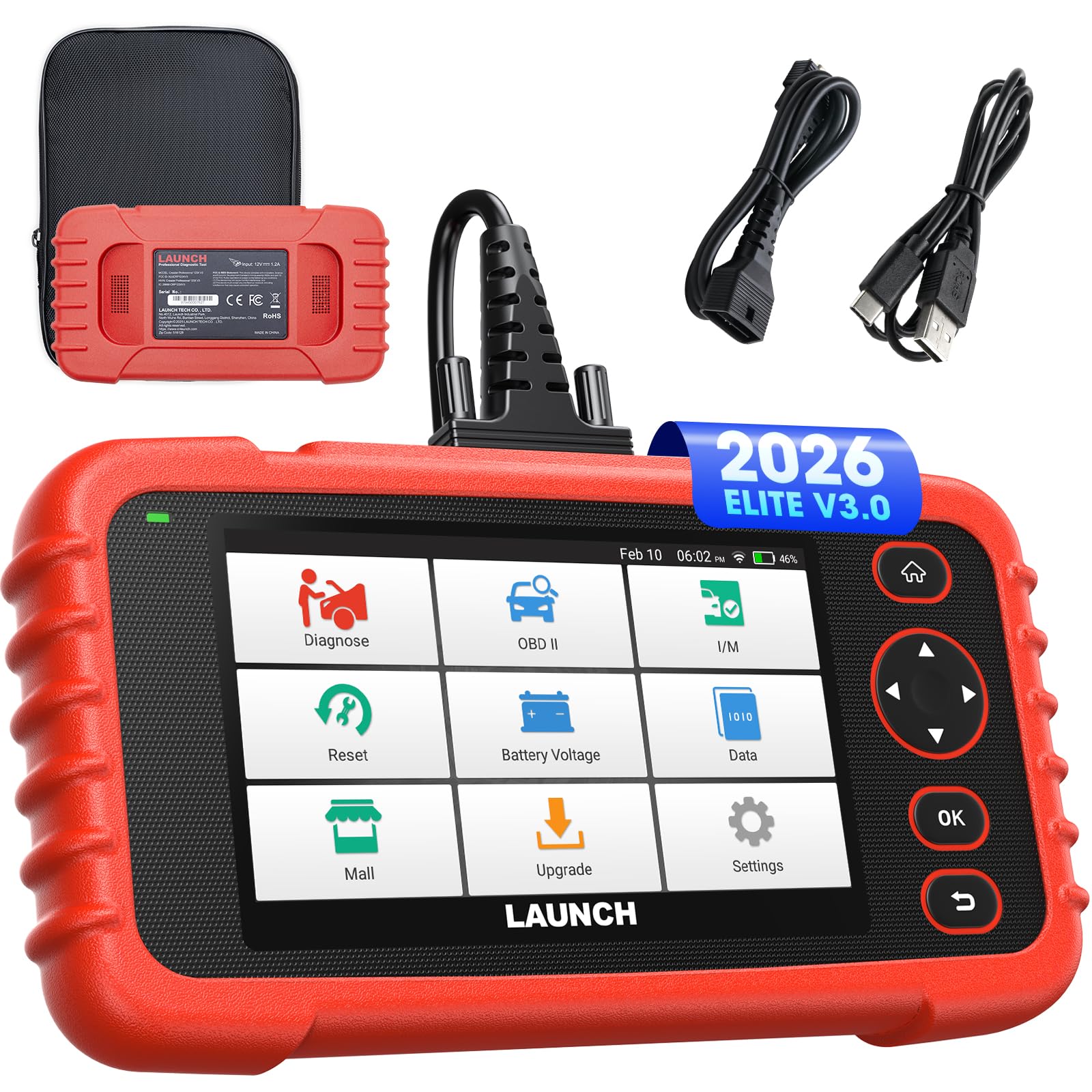 Launch CRP129X V2.0 2026 Elite OBD2 Scanner for Car