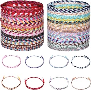 Lot de 30 bracelets d'amitié tissés multicolores réglables - Bracelet de cheville fin tressé pour femme et fille