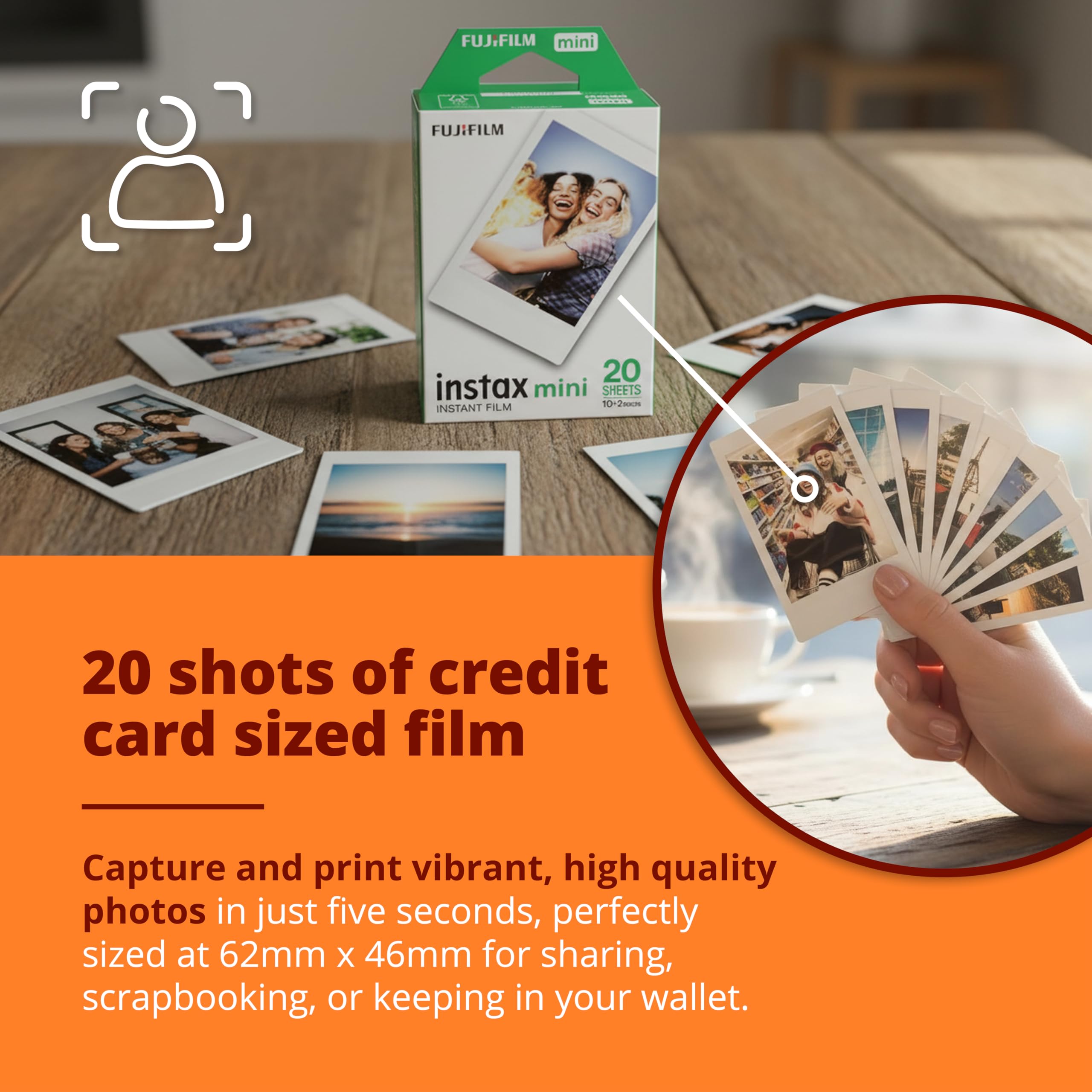 Instant Camera Bundle with Fujifilm Mini 12 Camera, Fujifilm 20 Shot Mini Film, 4 x AA Batteries, Wall Album, Clikoze Lens Cloth and Instant Photography Tips Card (White) — view 3
