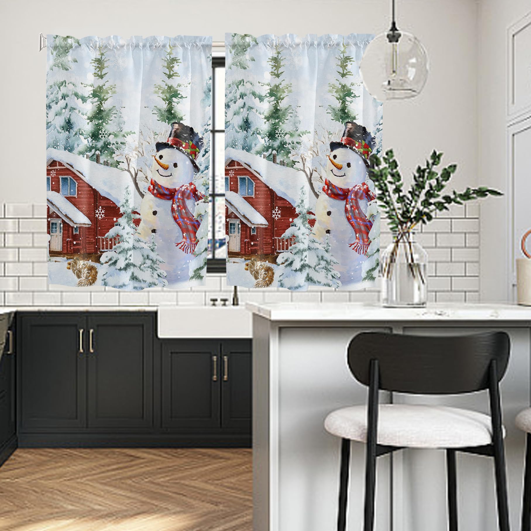 Surwin Rideau De Cuisine Court Pour Petit Fenêtre, Rideaux De Café Rideaux Brise-Bise De Demi