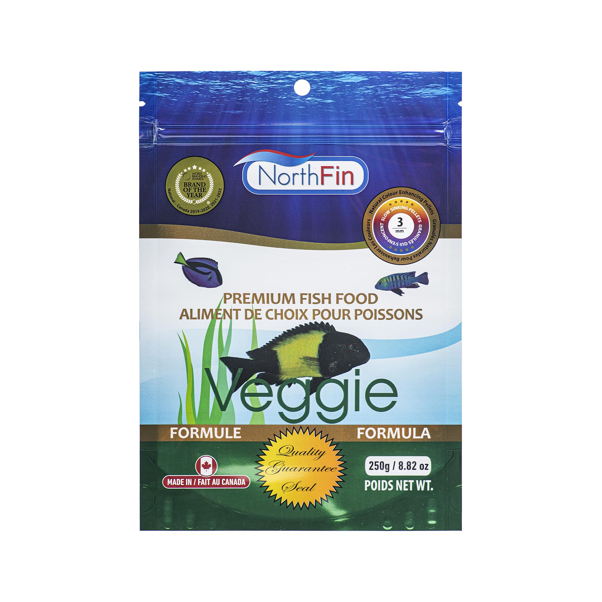 Food Veggie Formula 3mm Pellet 250 Gram Package